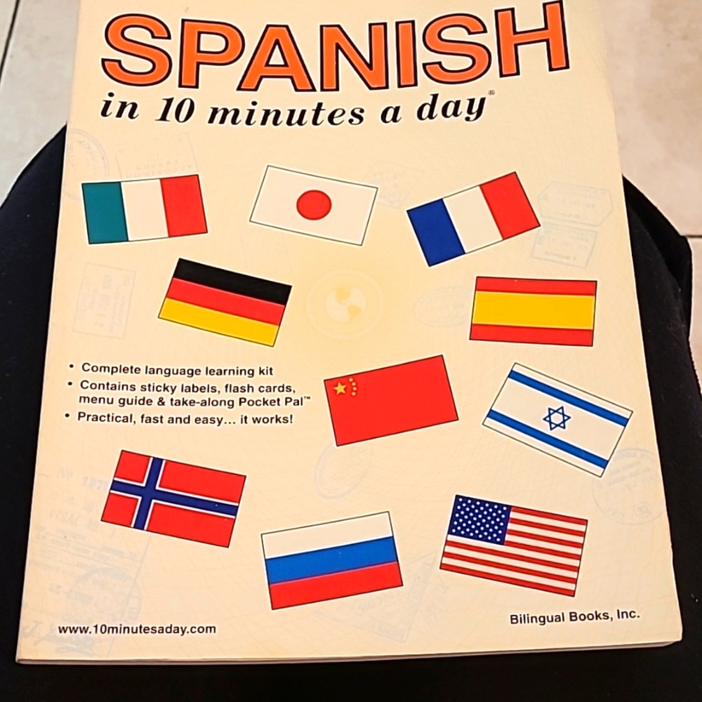 Spanish in 10 minutes a day paperback book by Kristine Kershul